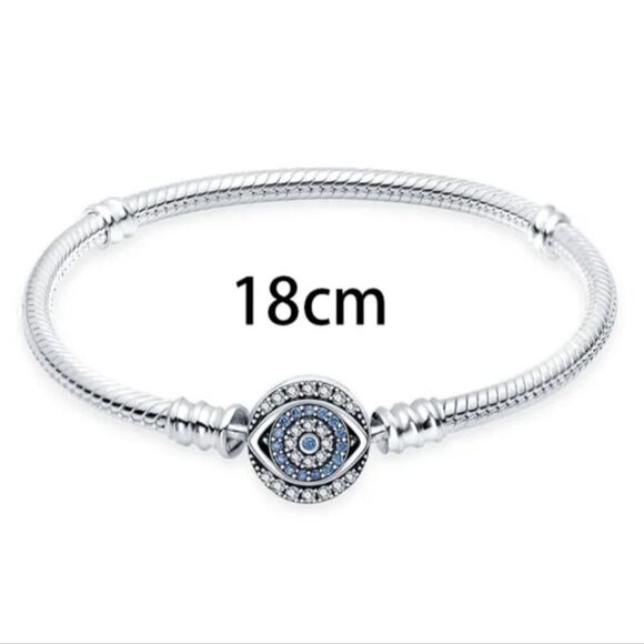 925 Sterling Silver Evil Eye Bracelet - Picture 1 of 7
